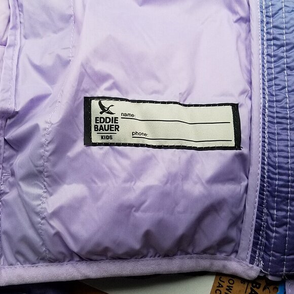Eddie Bauer Girls 650 Down Packable Puffer Jacket Size Small (6/7) – Blue – New - Picture 9 of 13